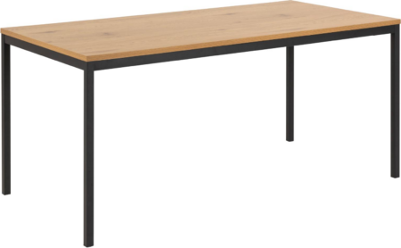 Spisebord Signature Alira 160Ã80 cm mat vild eg melamin sort stålstel